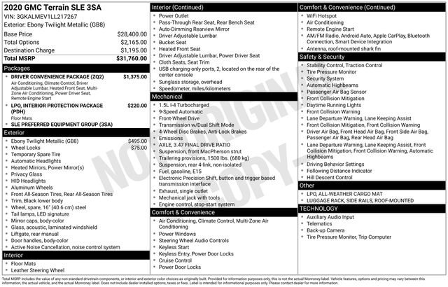 Used 2020 GMC Terrain SLE w/ Driver Convenience Package FWD image 6