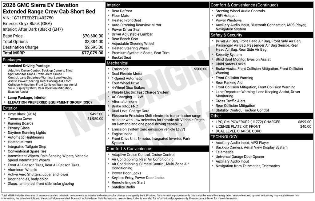 New 2026 GMC Sierra EV Elevation image 25