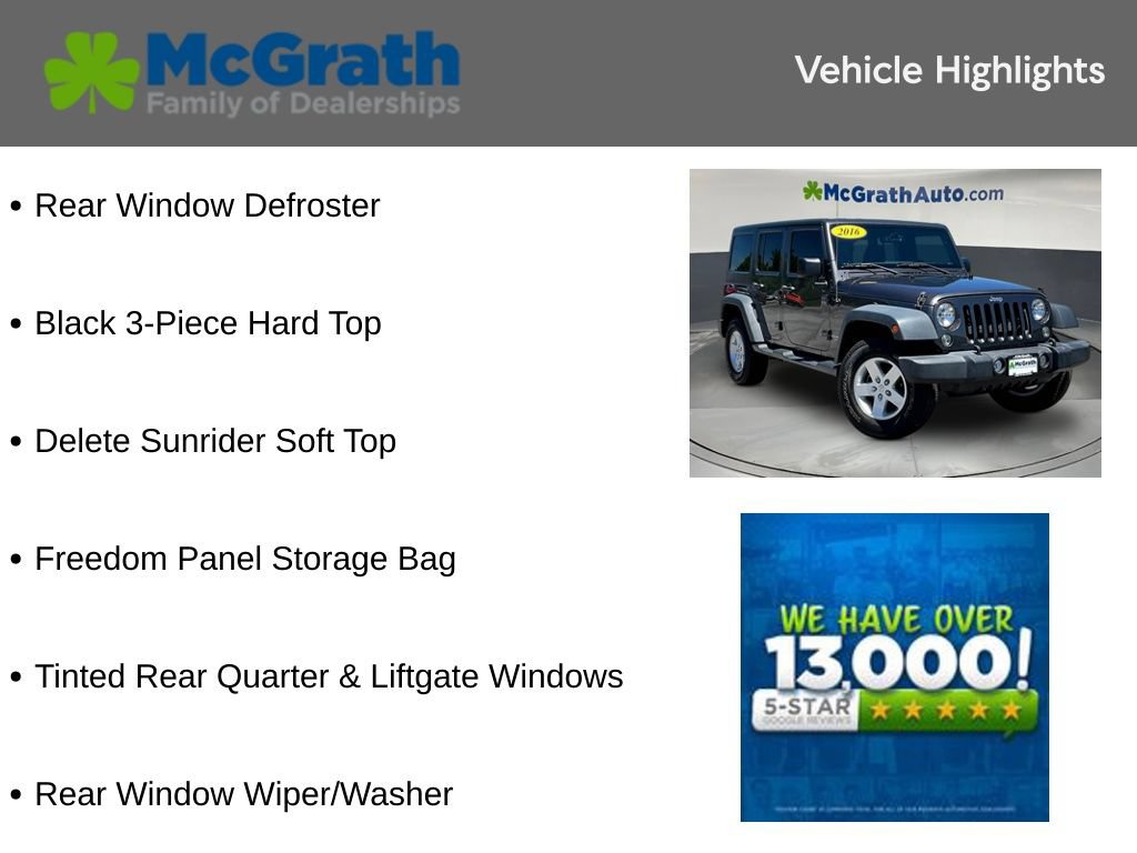 Used 2016 Jeep Wrangler Unlimited Sport w/ Quick Order Package 24S AWD/4WD image 6