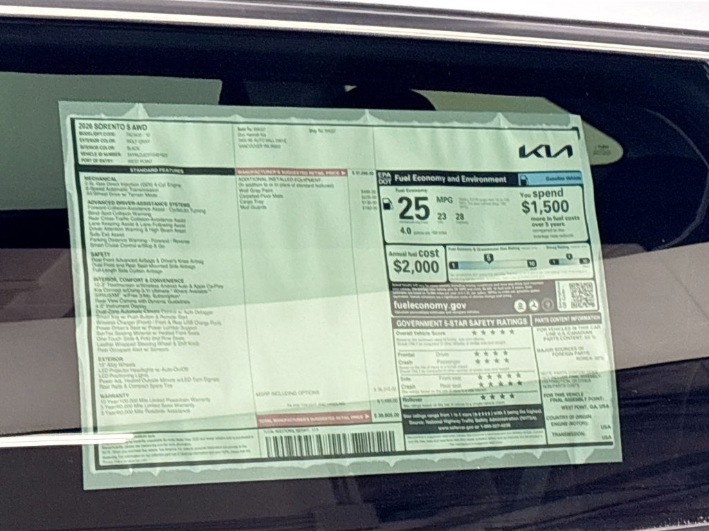 New 2026 Kia Sorento S AWD/4WD image 23