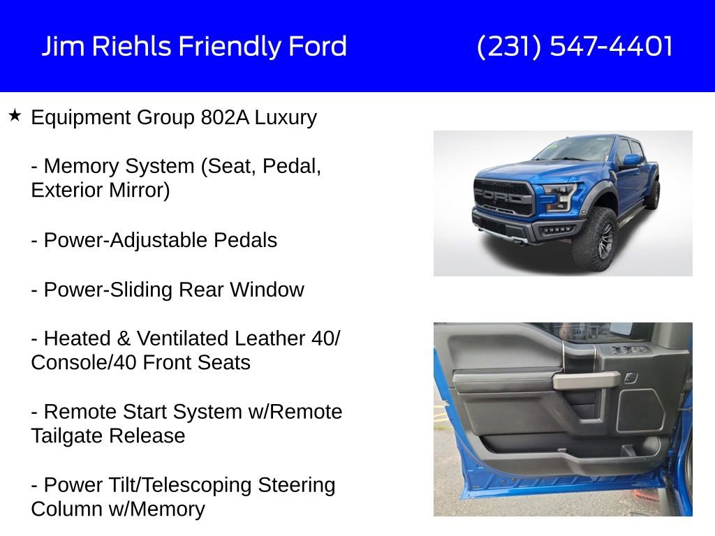 Used 2018 Ford F150 Raptor w/ Equipment Group 802A Luxury image 30