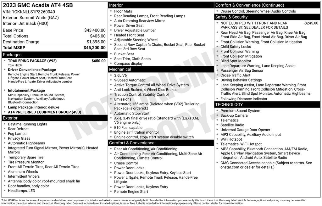 Used 2023 GMC Acadia AT4 w/ Trailering Package image 3