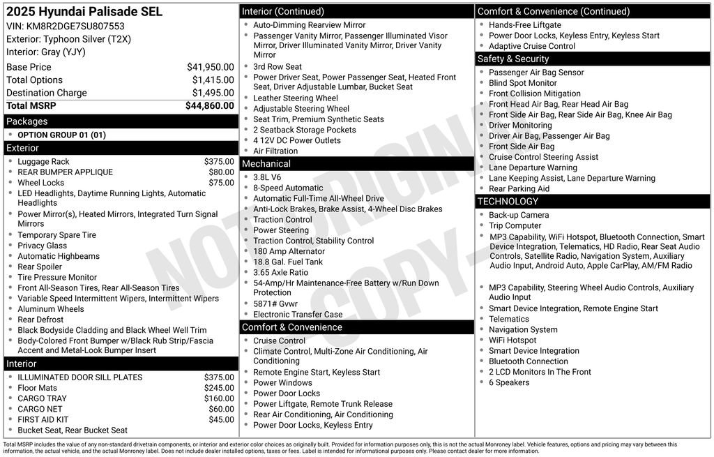 Certified 2025 Hyundai Palisade SEL AWD/4WD image 19