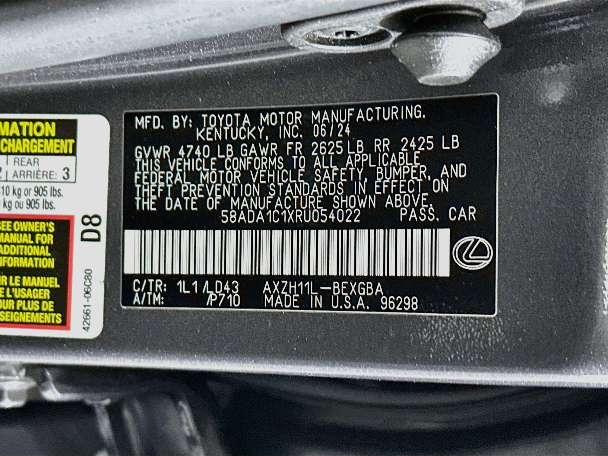 Used 2024 Lexus ES 300h w/ Premium Package FWD image 12