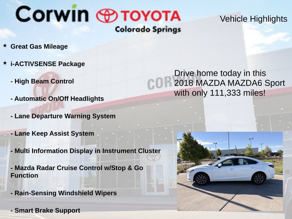 Used 2018 MAZDA MAZDA6 Sport w/ I-ACTIVSENSE Package FWD image 6