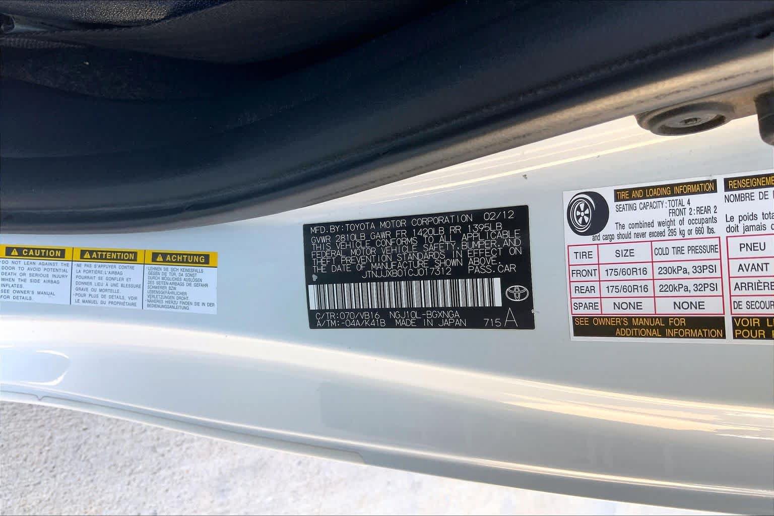 Used 2012 Scion iQ w/ Rear Speaker Pkg FWD image 27