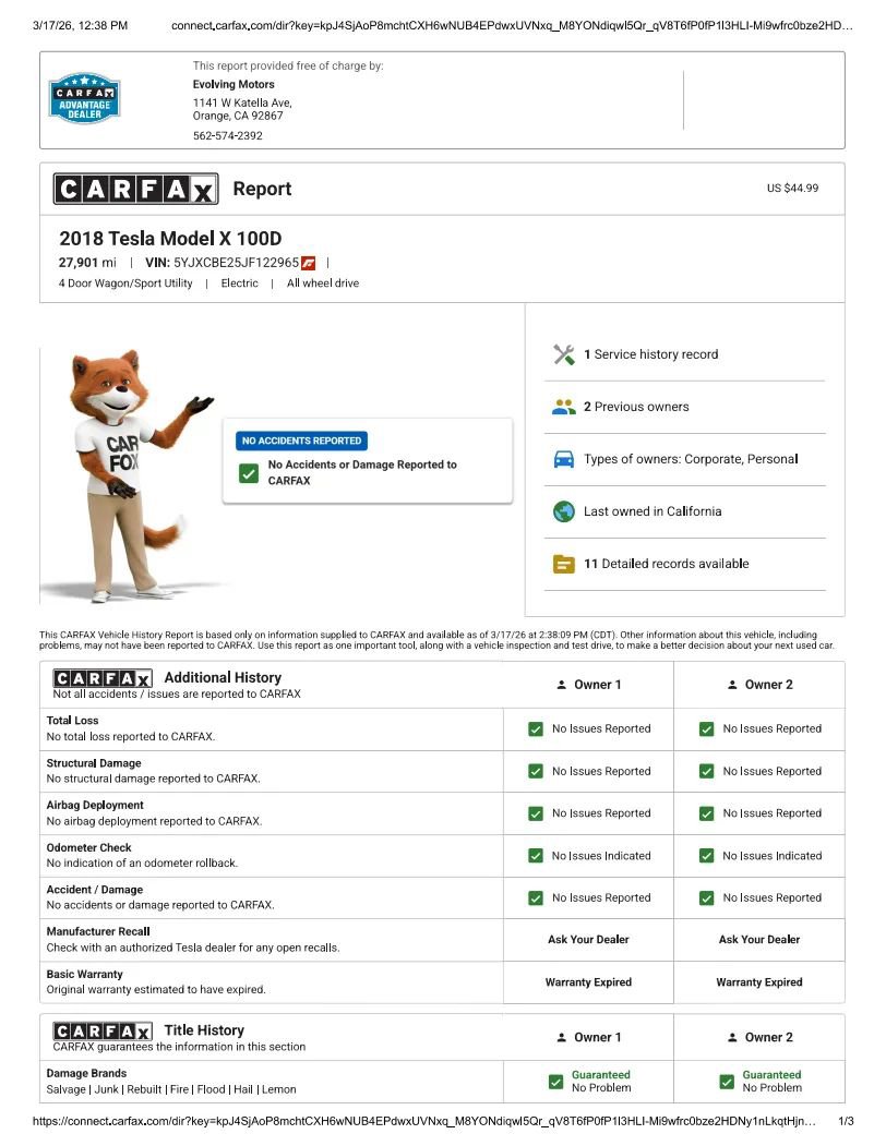 Used 2018 Tesla Model X 100D image 3