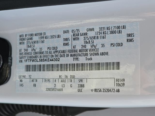 Certified 2025 Ford F150 XLT w/ Equipment Group 301A Standard AWD/4WD image 36