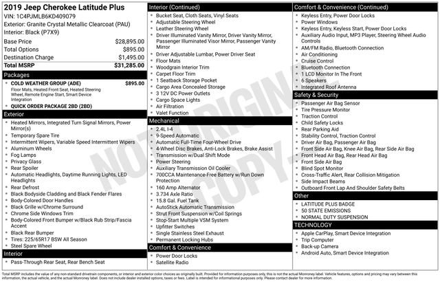 Used 2019 Jeep Cherokee Latitude Plus w/ Cold Weather Group image 10