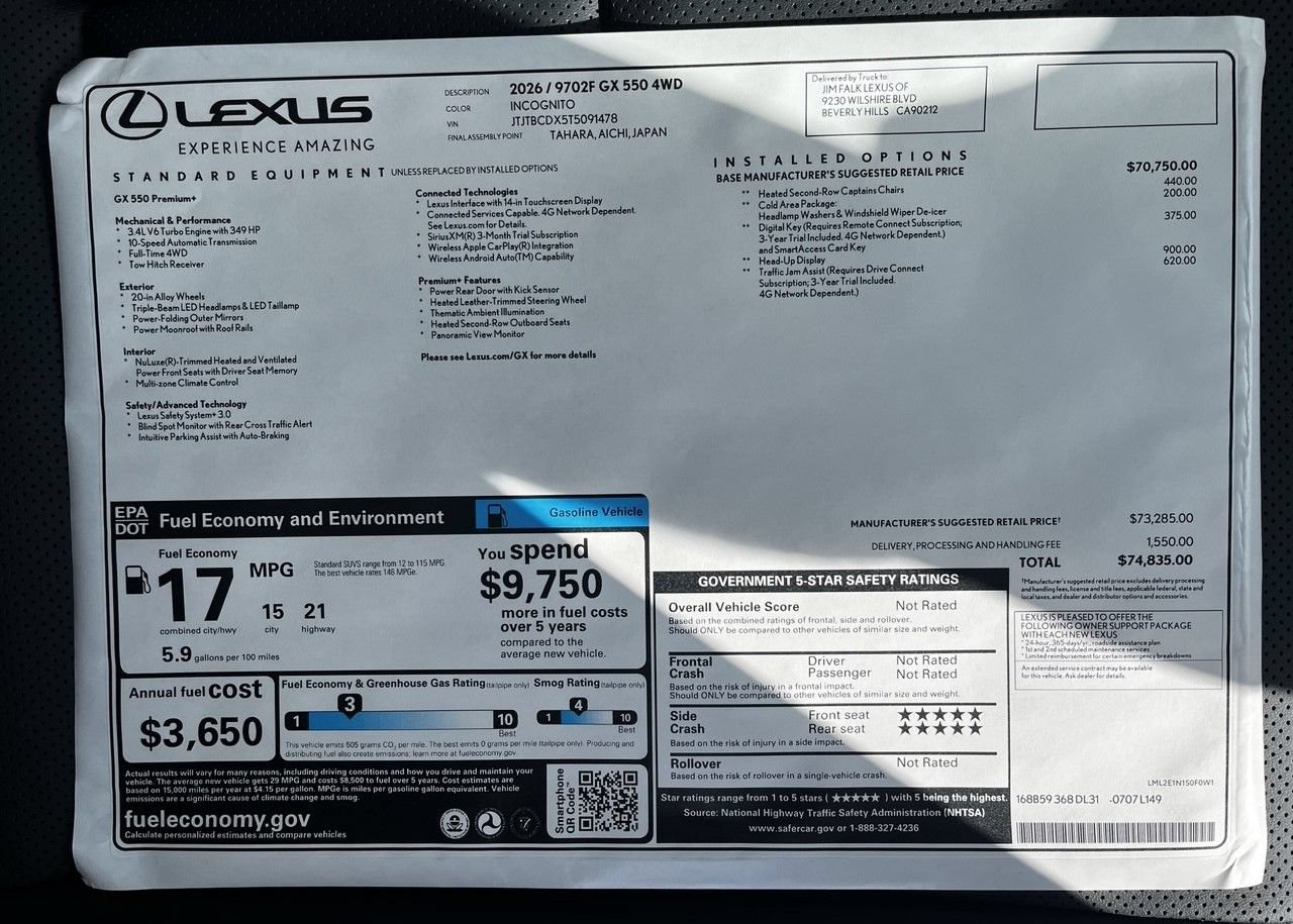 Used 2026 Lexus GX 550 w/ Cold Area Package AWD/4WD image 28