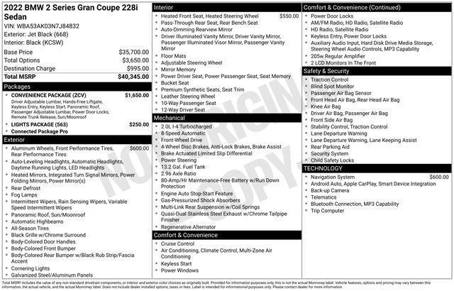 Used 2022 BMW 228i Gran Coupe w/ Convenience Package FWD image 34