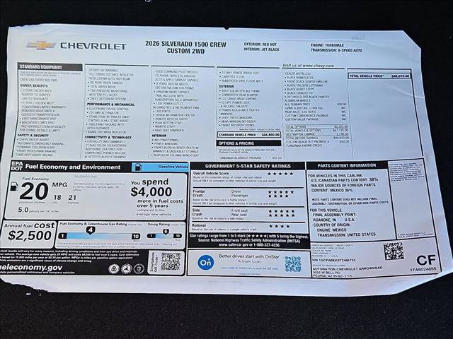 New 2026 Chevrolet Silverado 1500 Custom w/ Turbomax Blackout Package RWD image 16