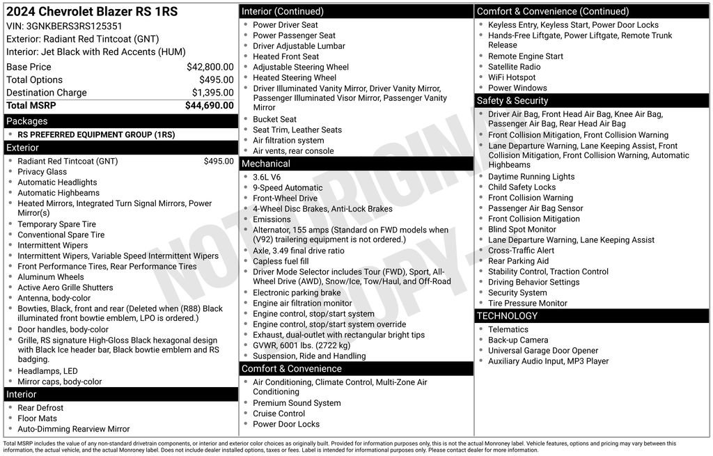 Used 2024 Chevrolet Blazer RS image 6