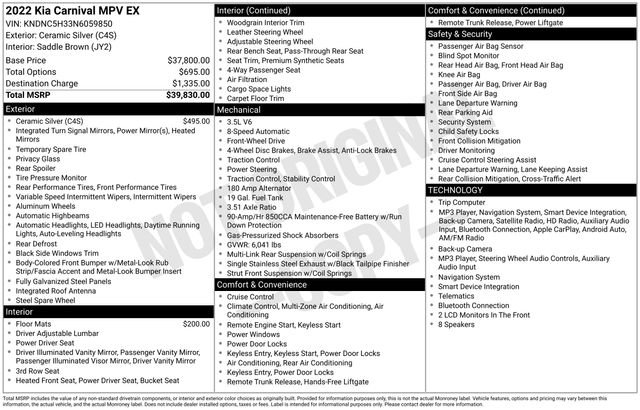 Used 2022 Kia Carnival EX FWD image 24