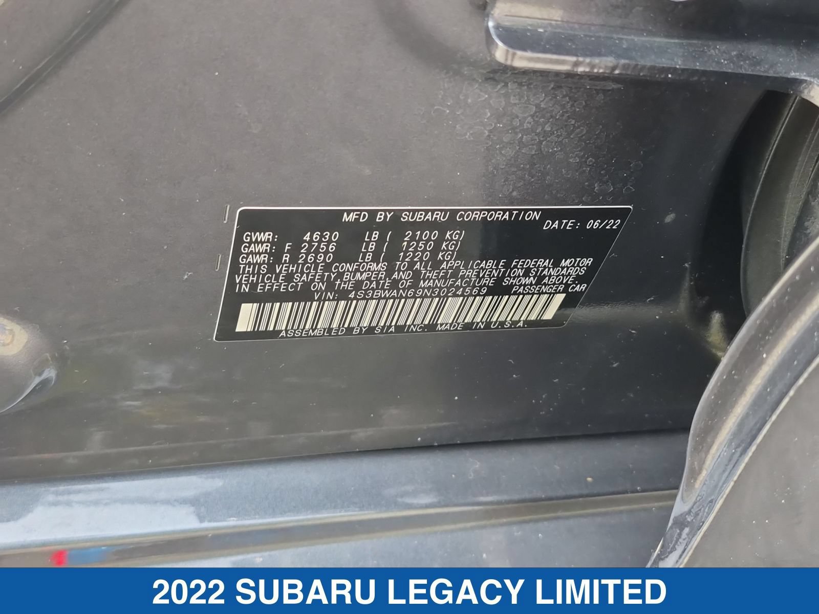 Certified 2022 Subaru Legacy Limited AWD/4WD image 39