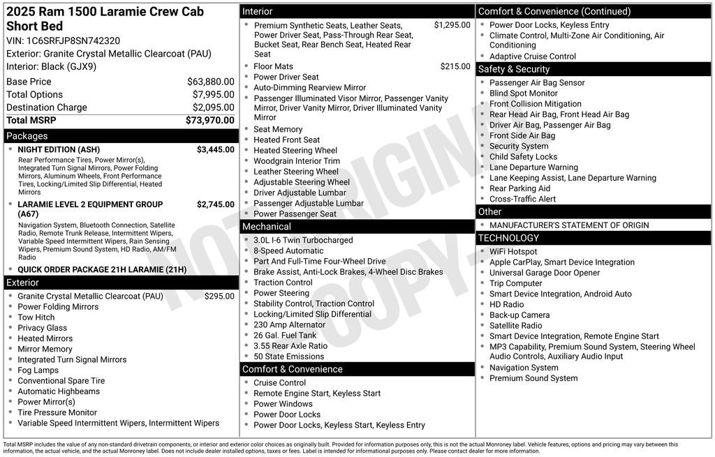 Used 2025 RAM 1500 Laramie w/ Night Edition AWD/4WD image 7