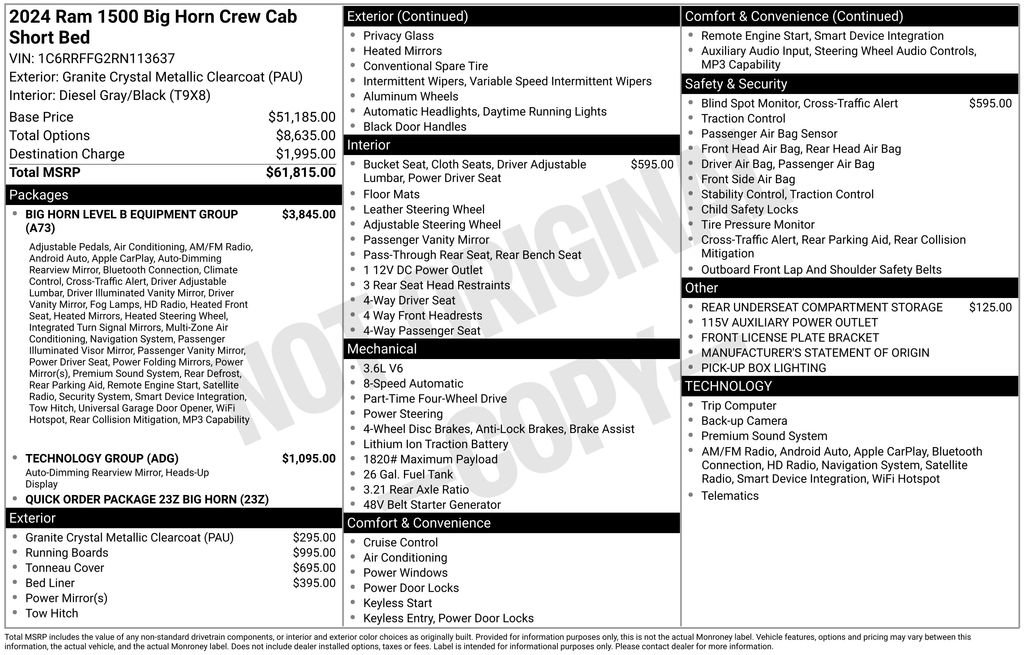Used 2024 RAM 1500 Big Horn AWD/4WD image 2