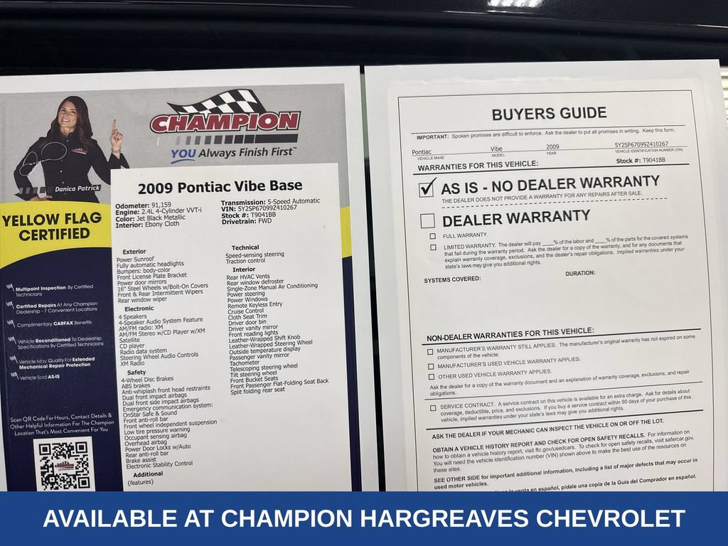 Used 2009 Pontiac Vibe w/ Sun And Sound Package FWD image 43