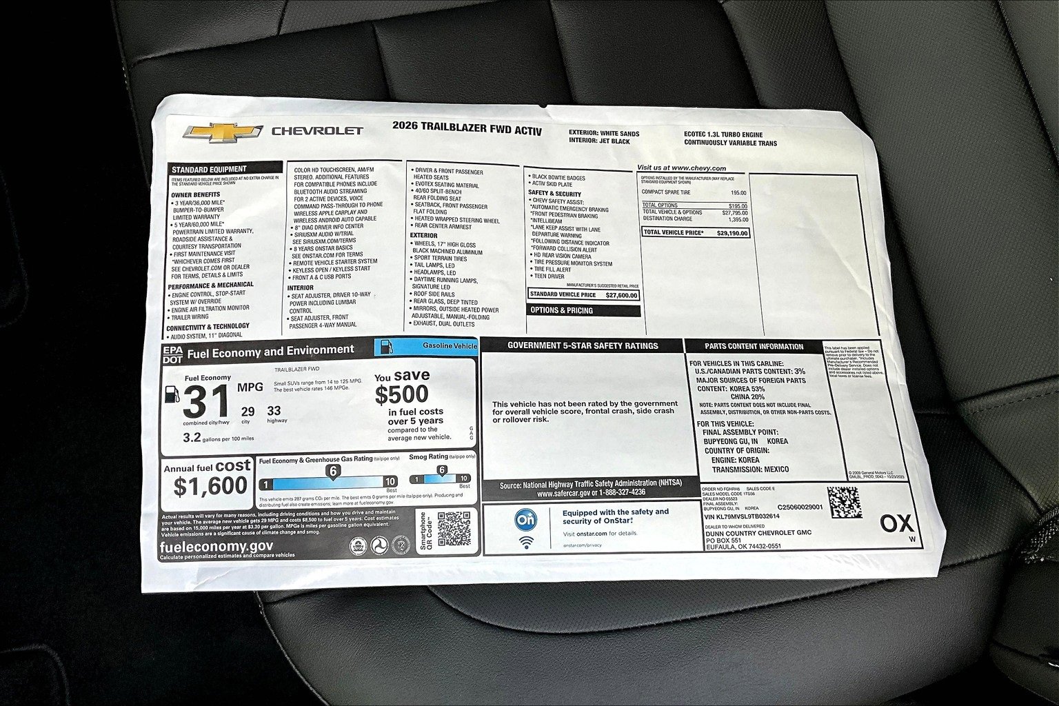 New 2026 Chevrolet TrailBlazer ACTIV image 14