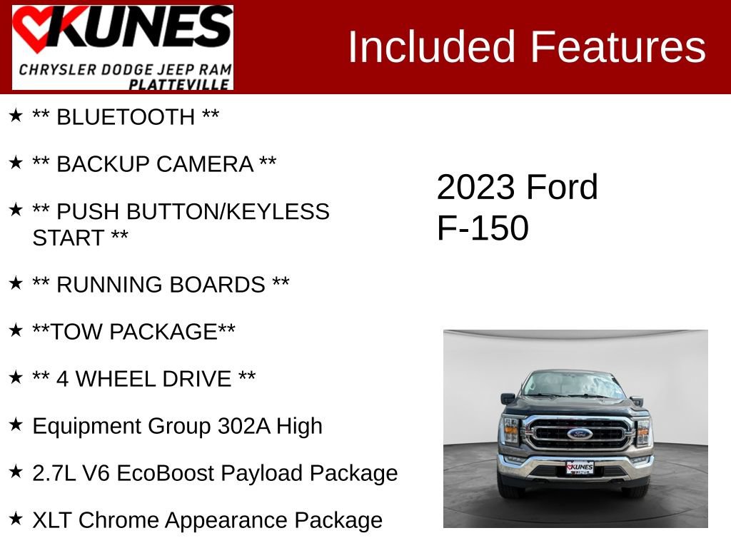 Used 2023 Ford F150 XLT w/ Equipment Group 302A High AWD/4WD image 2