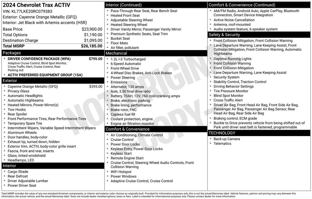 Certified 2024 Chevrolet Trax ACTIV w/ Driver Confidence Package FWD image 6