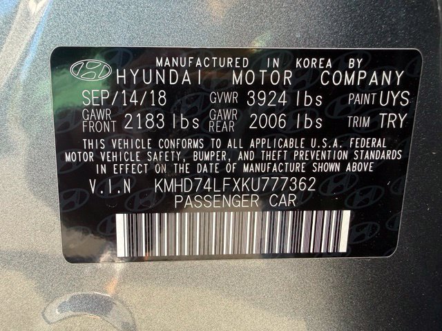 Used 2019 Hyundai Elantra SE w/ Cargo Package FWD image 13