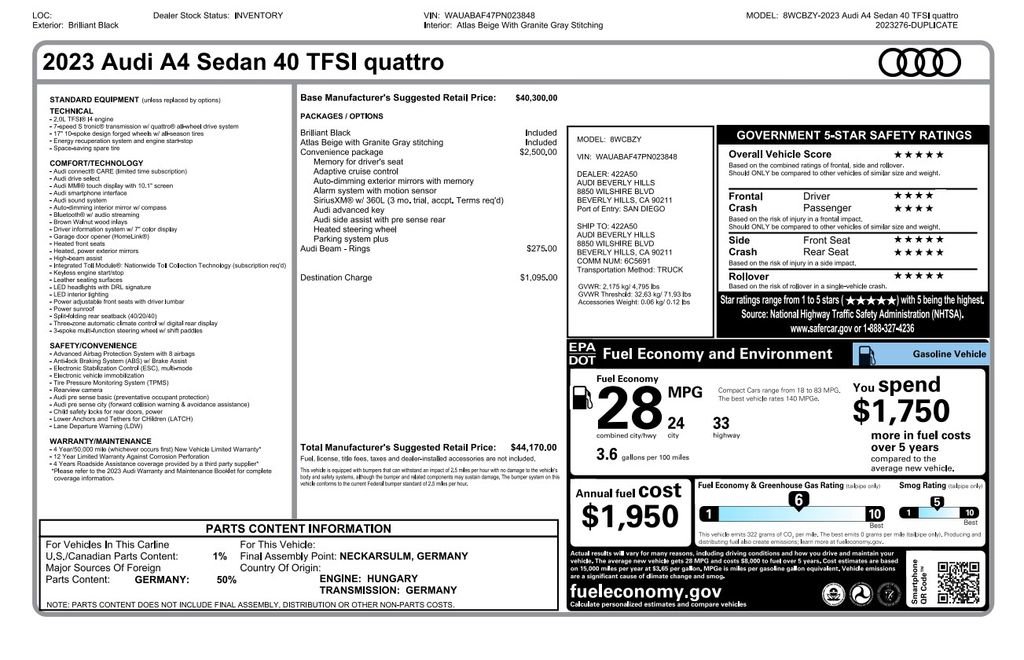 Used 2023 Audi A4 2.0T Premium w/ Convenience Package image 3