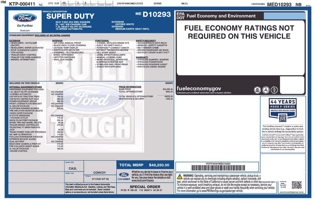 Used 2021 Ford F450 XL w/ Power Equipment Group AWD/4WD image 22