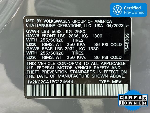 Certified 2023 Volkswagen Atlas Cross Sport SE w/ Panoramic Sunroof Package AWD/4WD image 33