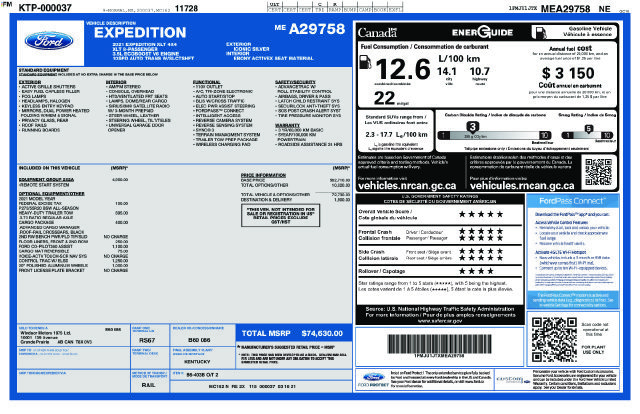 Used 2021 Ford Expedition XLT w/ Equipment Group 202A AWD/4WD image 13
