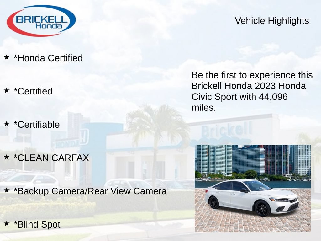 Certified 2023 Honda Civic Sport image 9