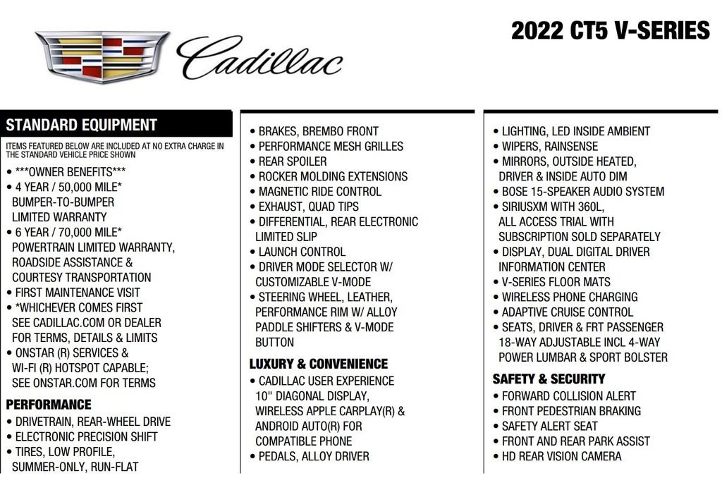 Used 2022 Cadillac CT5 V w/ Cold Weather Package RWD image 18