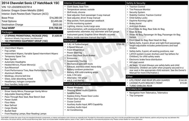 Used 2014 Chevrolet Sonic LT w/ LT Spring Promotional Package image 37