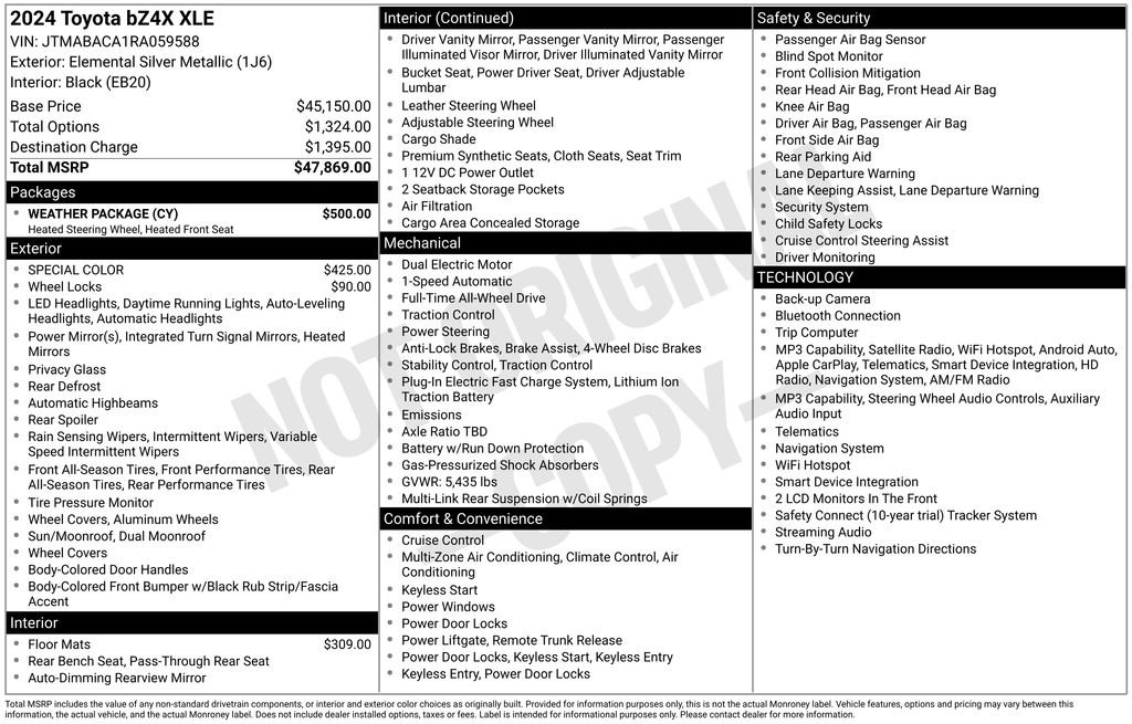 Used 2024 Toyota bZ4X XLE w/ Weather Package AWD/4WD image 11