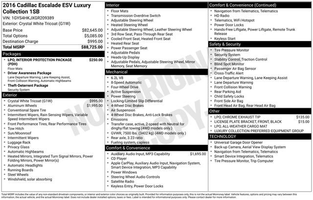 Used 2016 Cadillac Escalade ESV Luxury AWD/4WD image 3