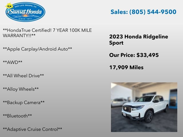 Certified 2023 Honda Ridgeline Sport image 6