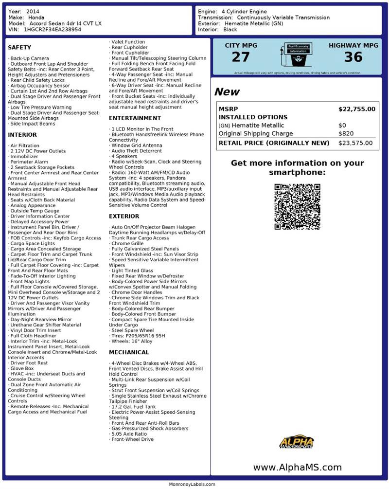 Used 2014 Honda Accord LX image 3