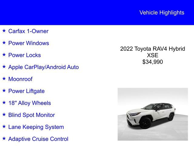 Used 2022 Toyota RAV4 XSE AWD/4WD image 2