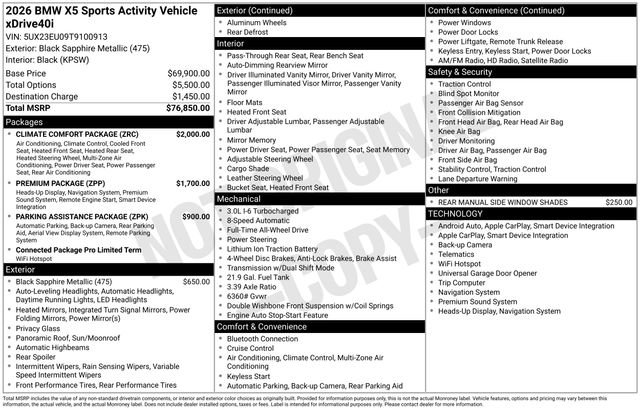 Used 2026 BMW X5 xDrive40i w/ Climate Comfort Package image 21