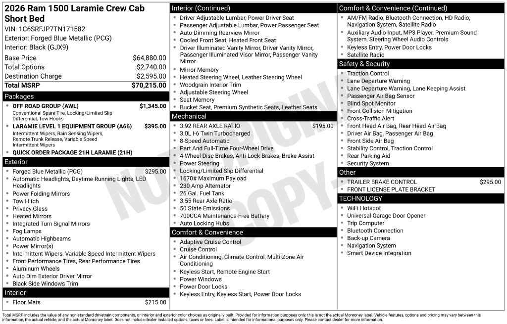 New 2026 RAM 1500 Laramie AWD/4WD image 6