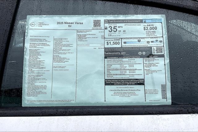 New 2025 Nissan Versa SV w/ Trunk Package image 26