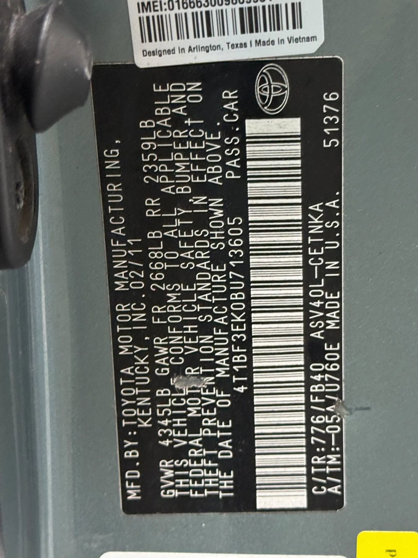 Used 2011 Toyota Camry LE w/ LE Extra-Value Pkg image 28
