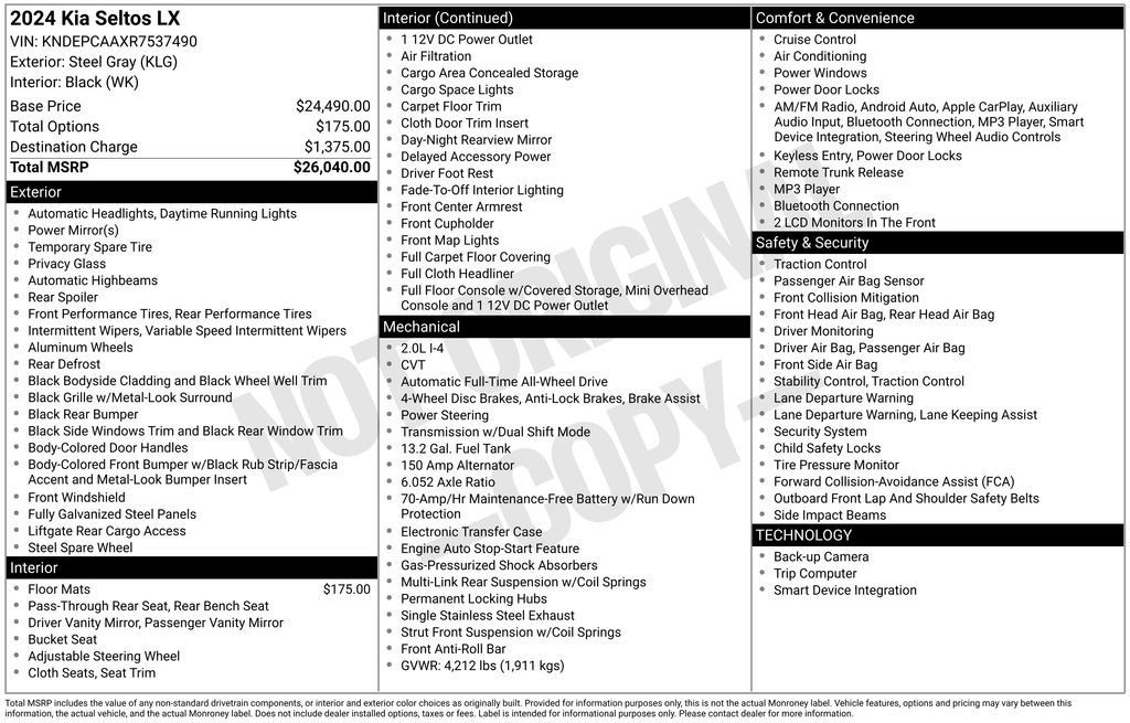 Certified 2024 Kia Seltos LX image 36