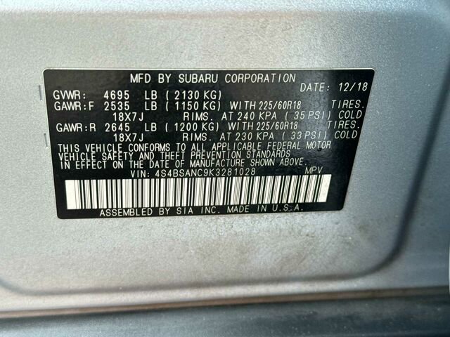 Used 2019 Subaru Outback 2.5i Limited image 37