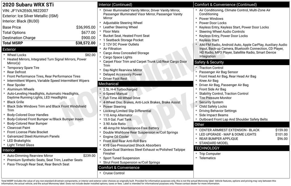 Used 2020 Subaru WRX STI image 2