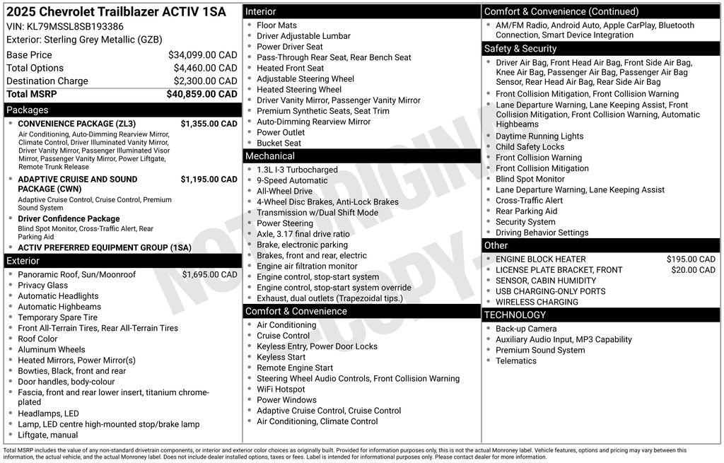 Used 2025 Chevrolet TrailBlazer ACTIV w/ Convenience Package AWD/4WD image 28