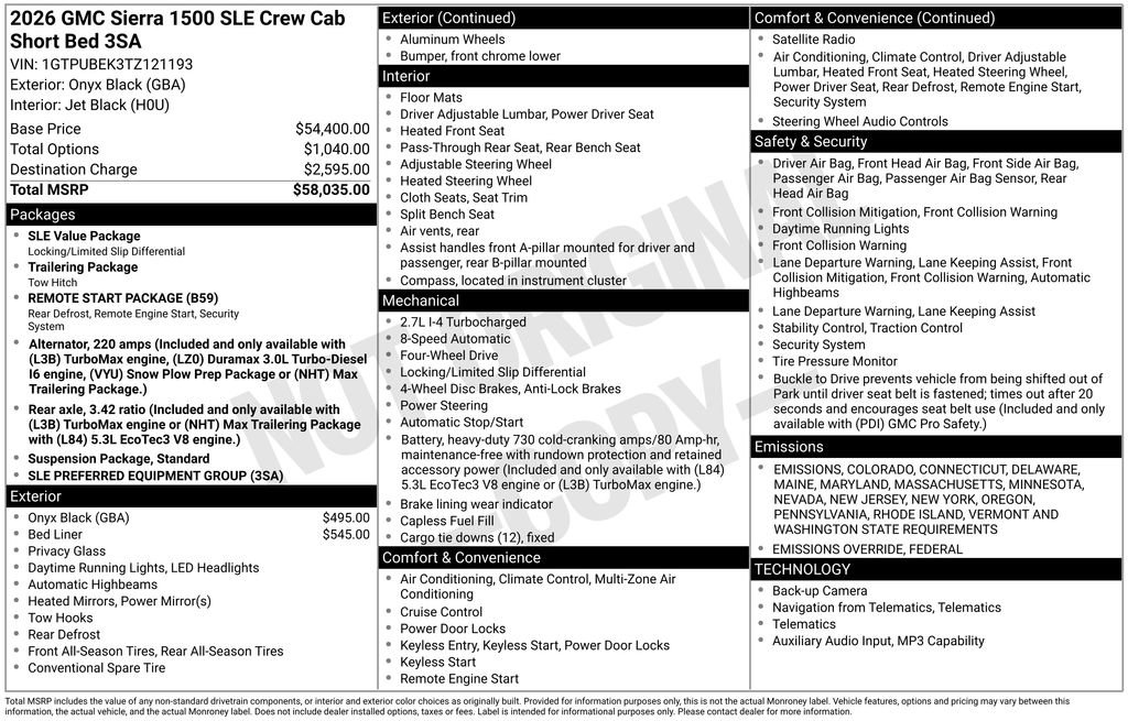 New 2026 GMC Sierra 1500 SLE image 4