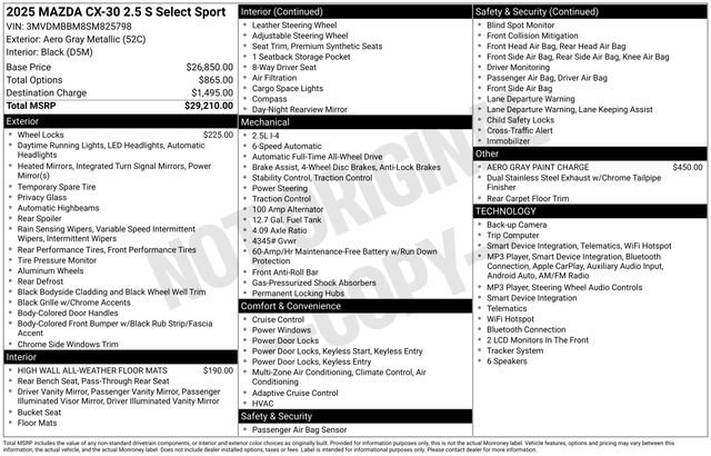 Used 2025 MAZDA CX-30 AWD 2.5 S w/ Select Sport Pkg image 28