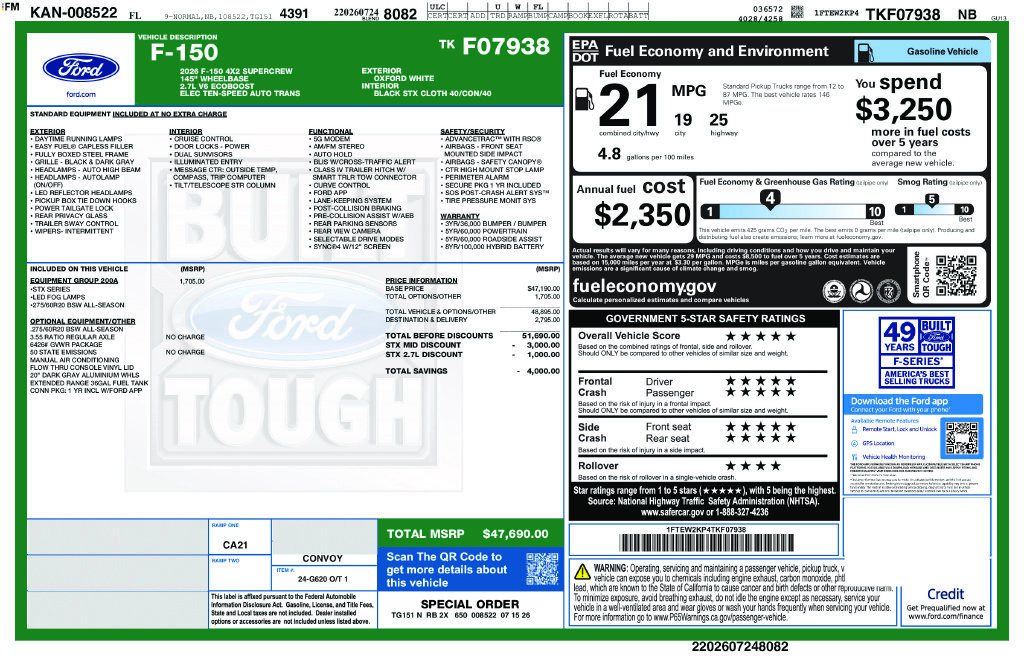 New 2026 Ford F150 STX w/ Equipment Group 200A RWD image 4