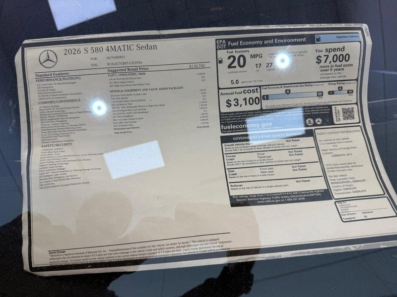 New 2026 Mercedes-Benz S 580 4MATIC Sedan image 4